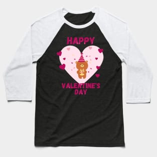 Happy Valentines Day - Bear Baseball T-Shirt